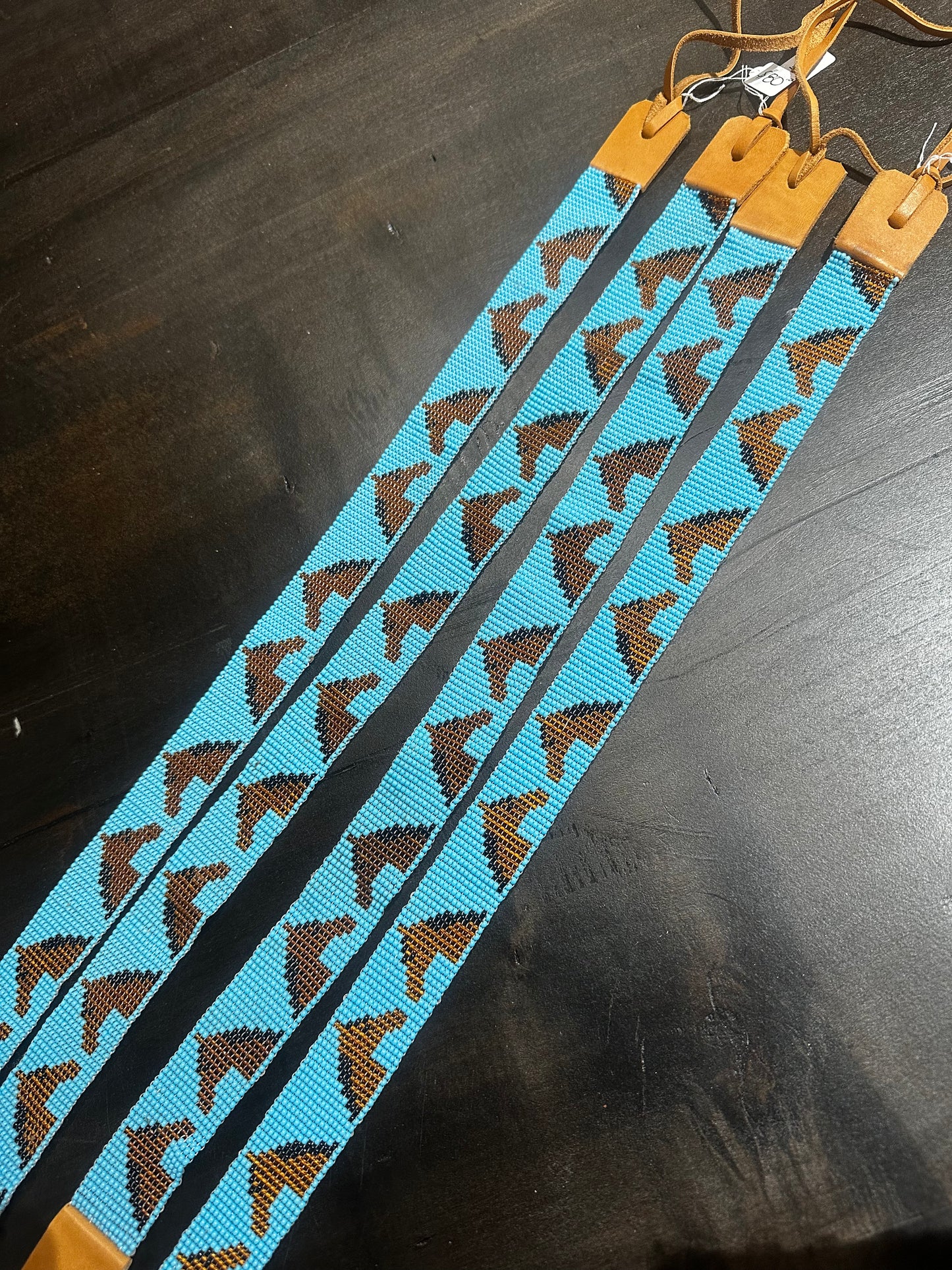 Denim Pony Beaded Horse Hatband Blue