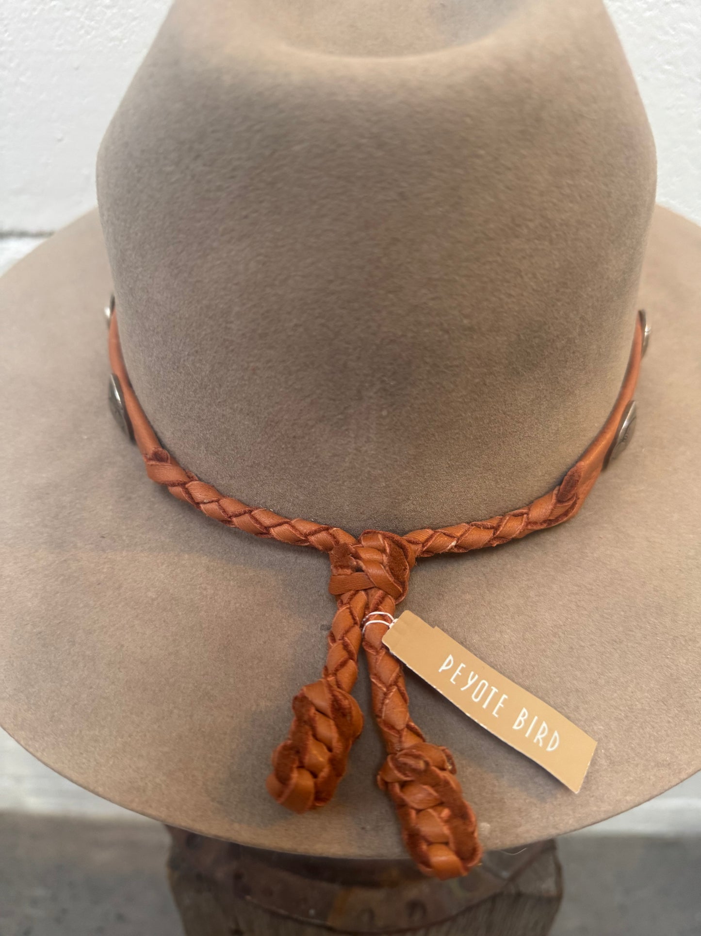 Brown Leather with Buffalo Coin Hat Band - Peyote Bird