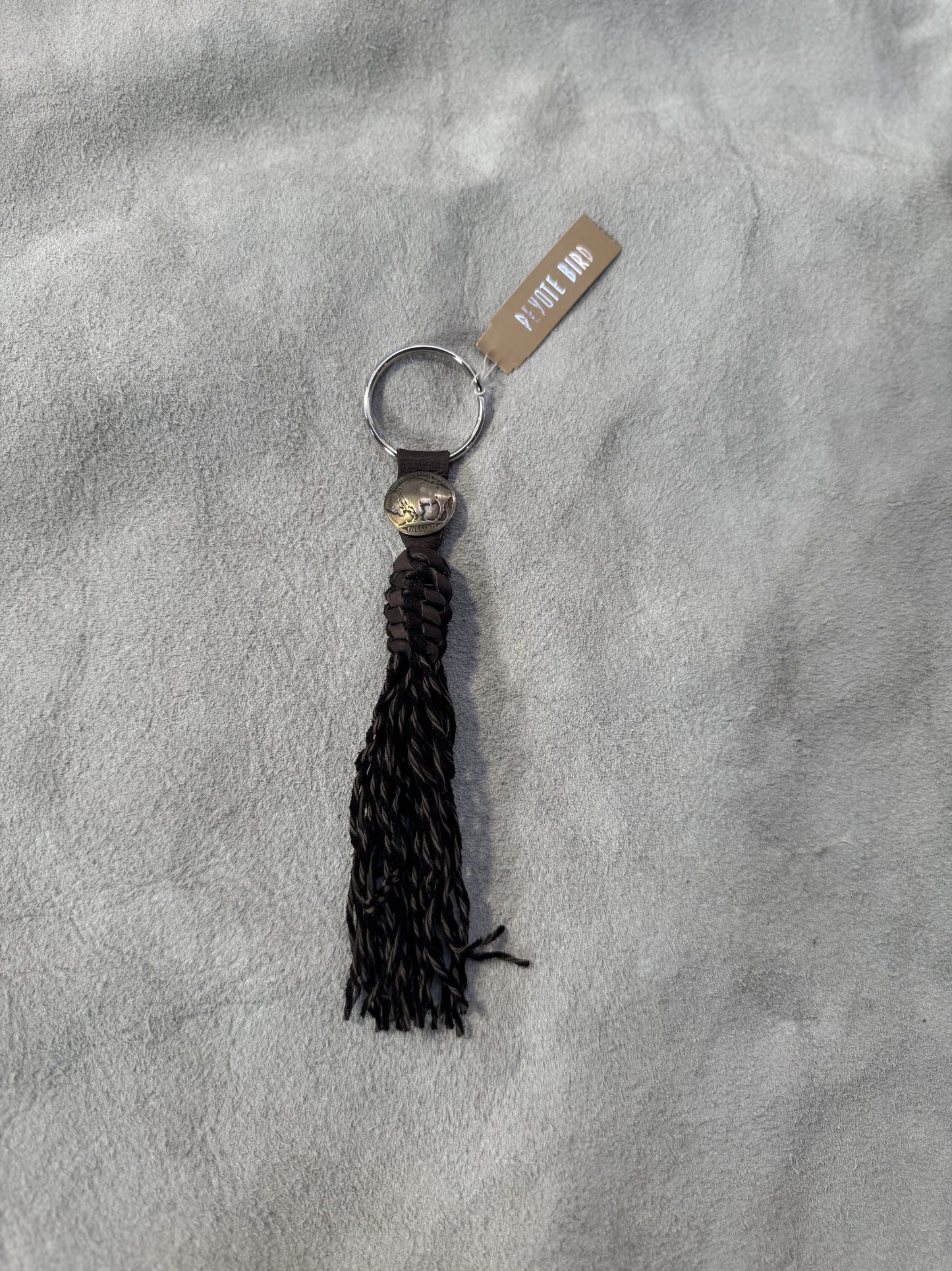 Dark Brown Buffalo Coin Key Chain - Peyote Bird
