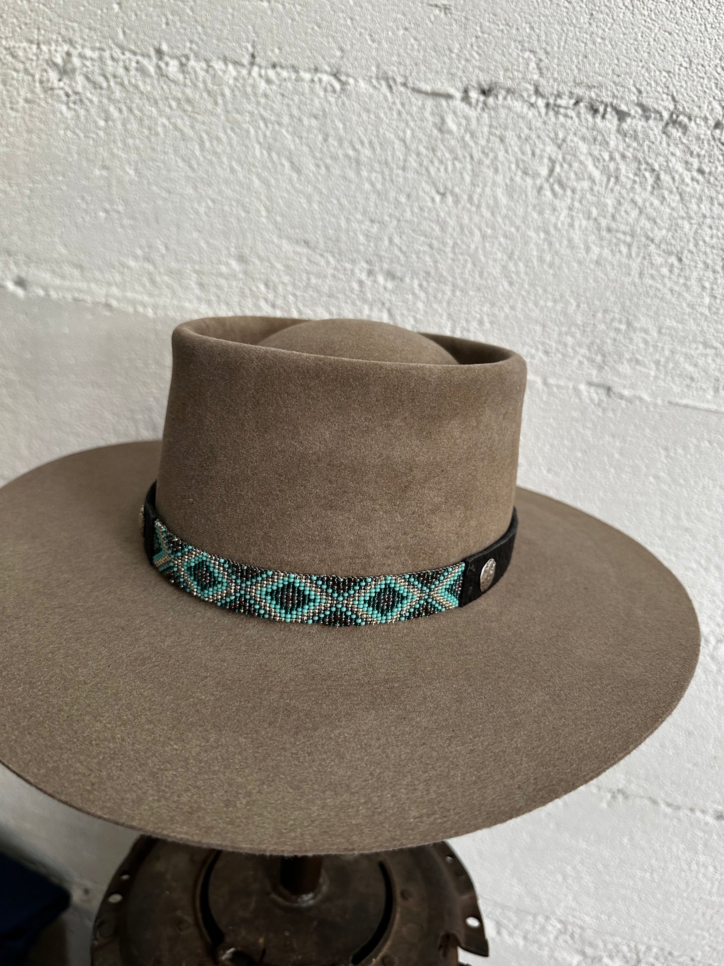 Bridger Leather Silver & Turquoise with Sterling Buttons