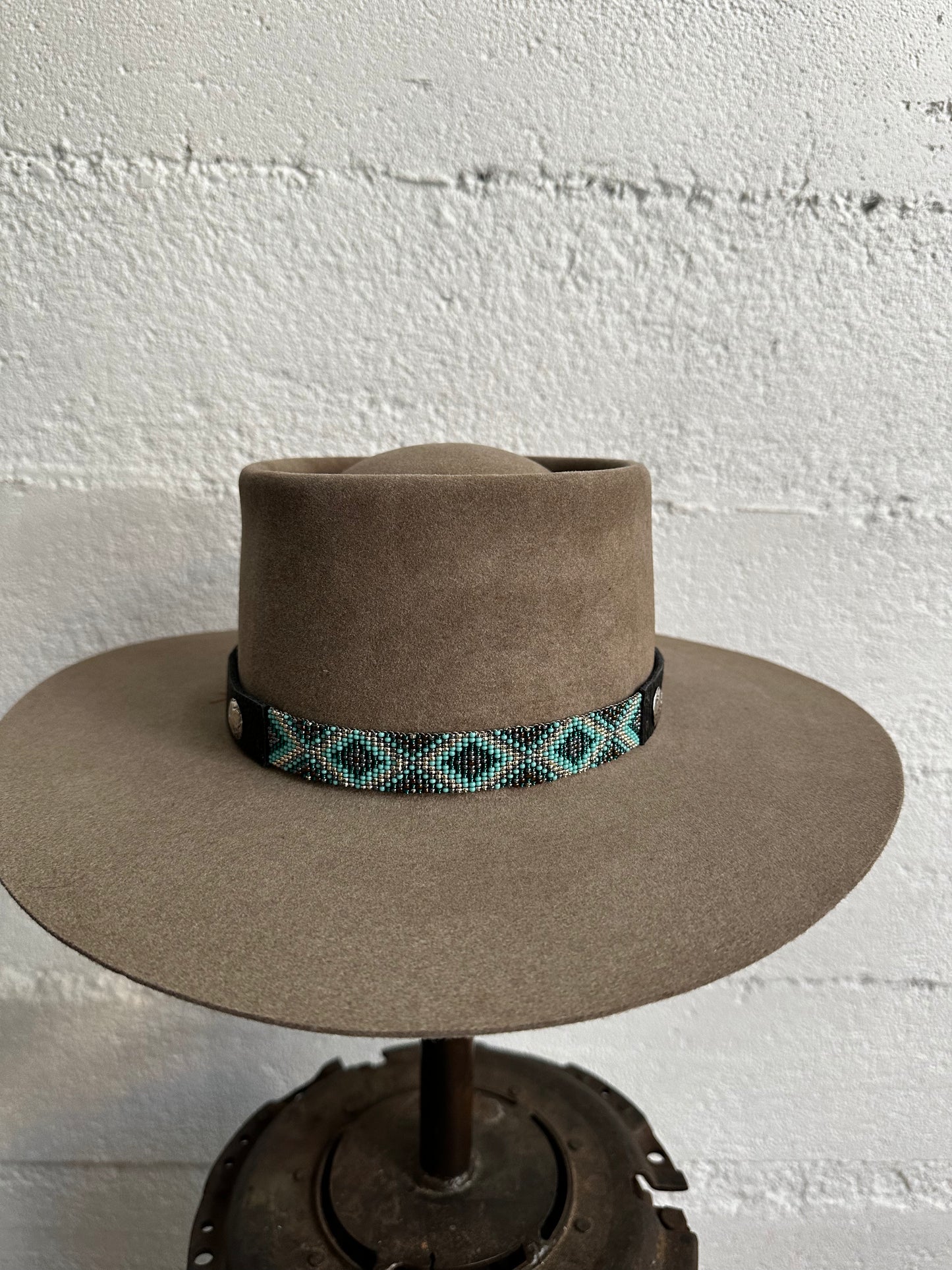 Bridger Leather Silver & Turquoise with Sterling Buttons