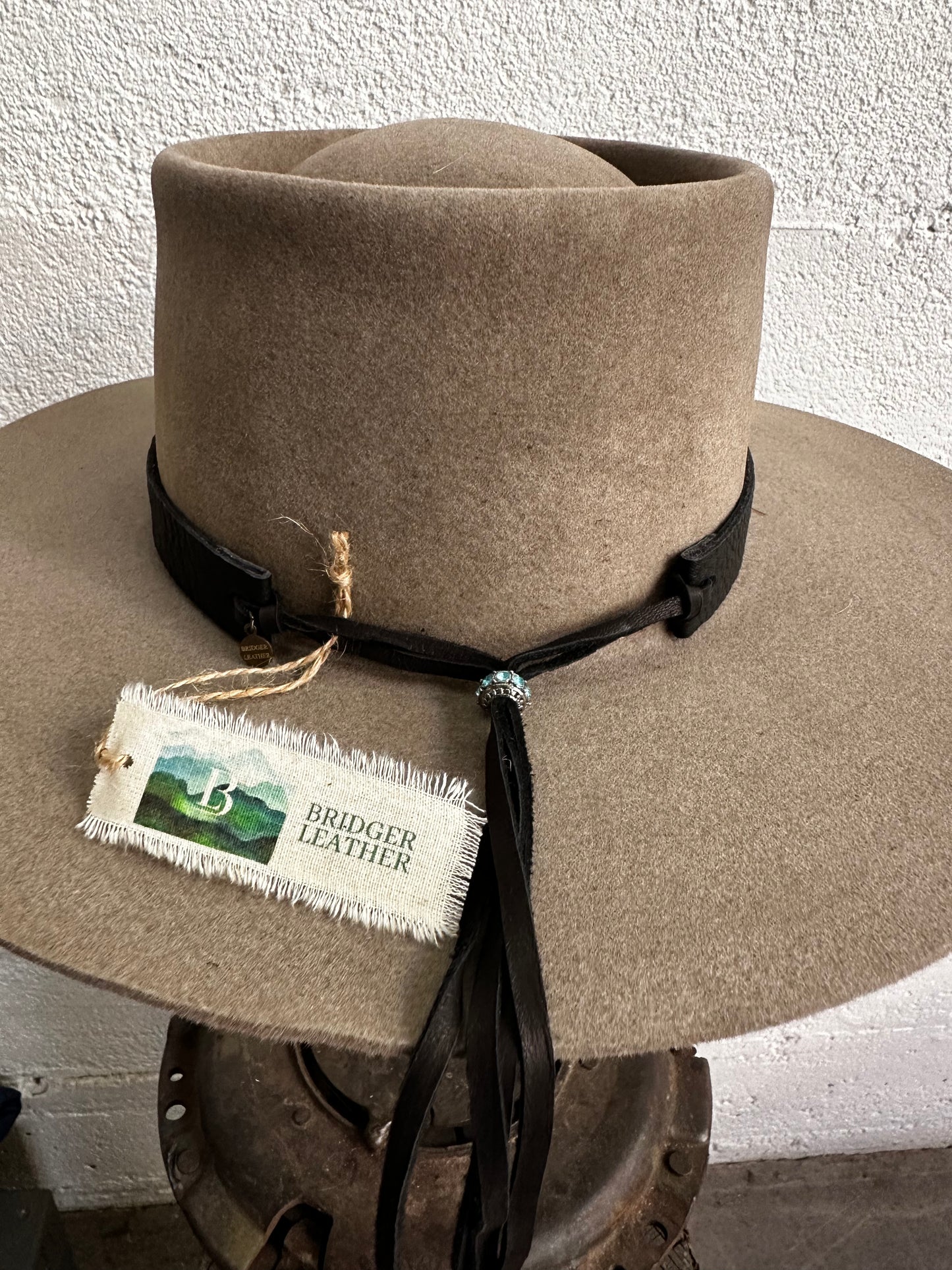 Bridger Leather Silver & Turquoise with Sterling Buttons