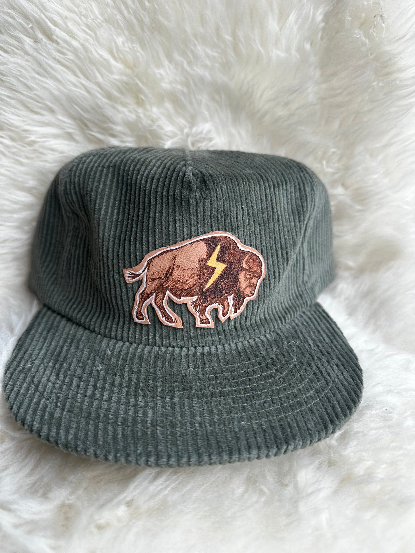 Steph Kasun Art Green Buffalo Corduroy Hat