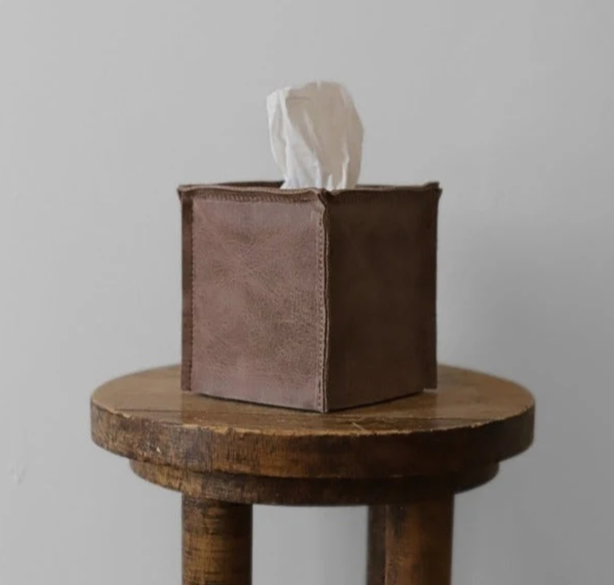 Cappuccino Brown Leather Tissue Boxes