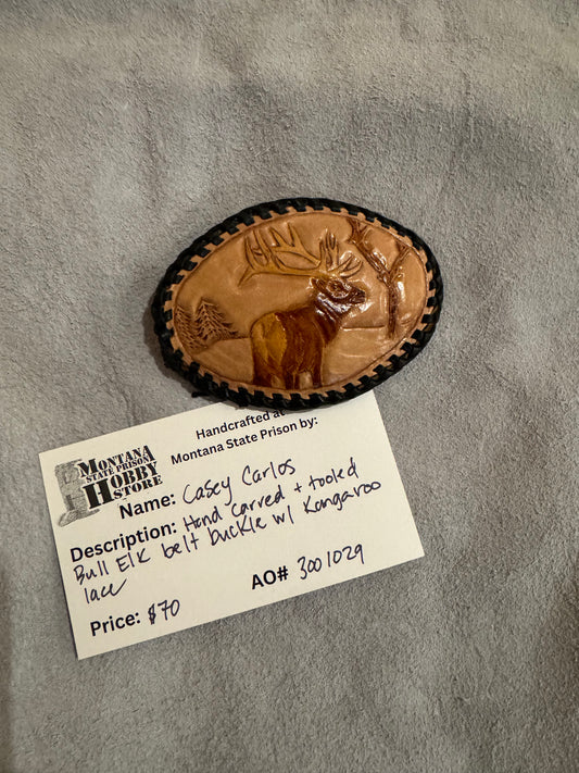 MSP Belt Buckle by Casey Carlos - Bull Elk