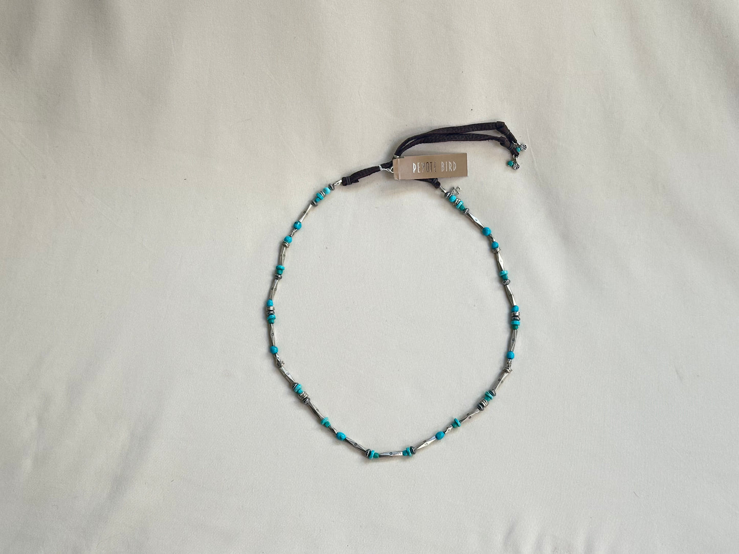 Peyote Bird Turquoise & Silver Hat Band