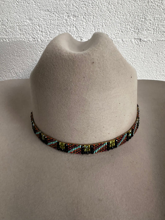 Peyote Bird Polka Dot Feather Hatband