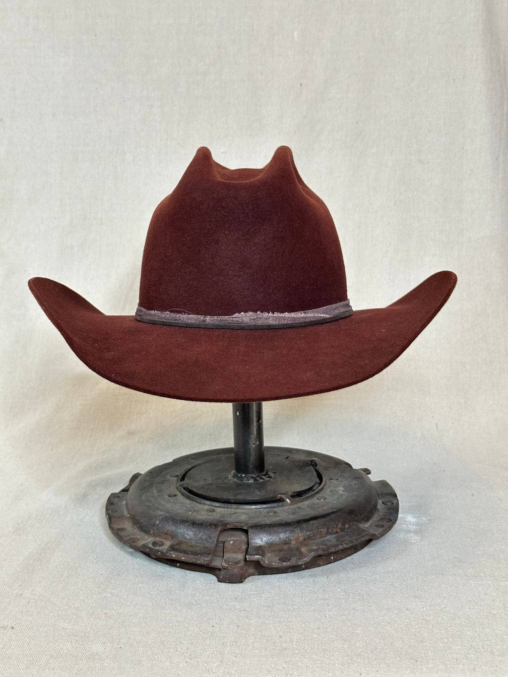 Burgundy Round Rabbit Hat - 7 1/4+