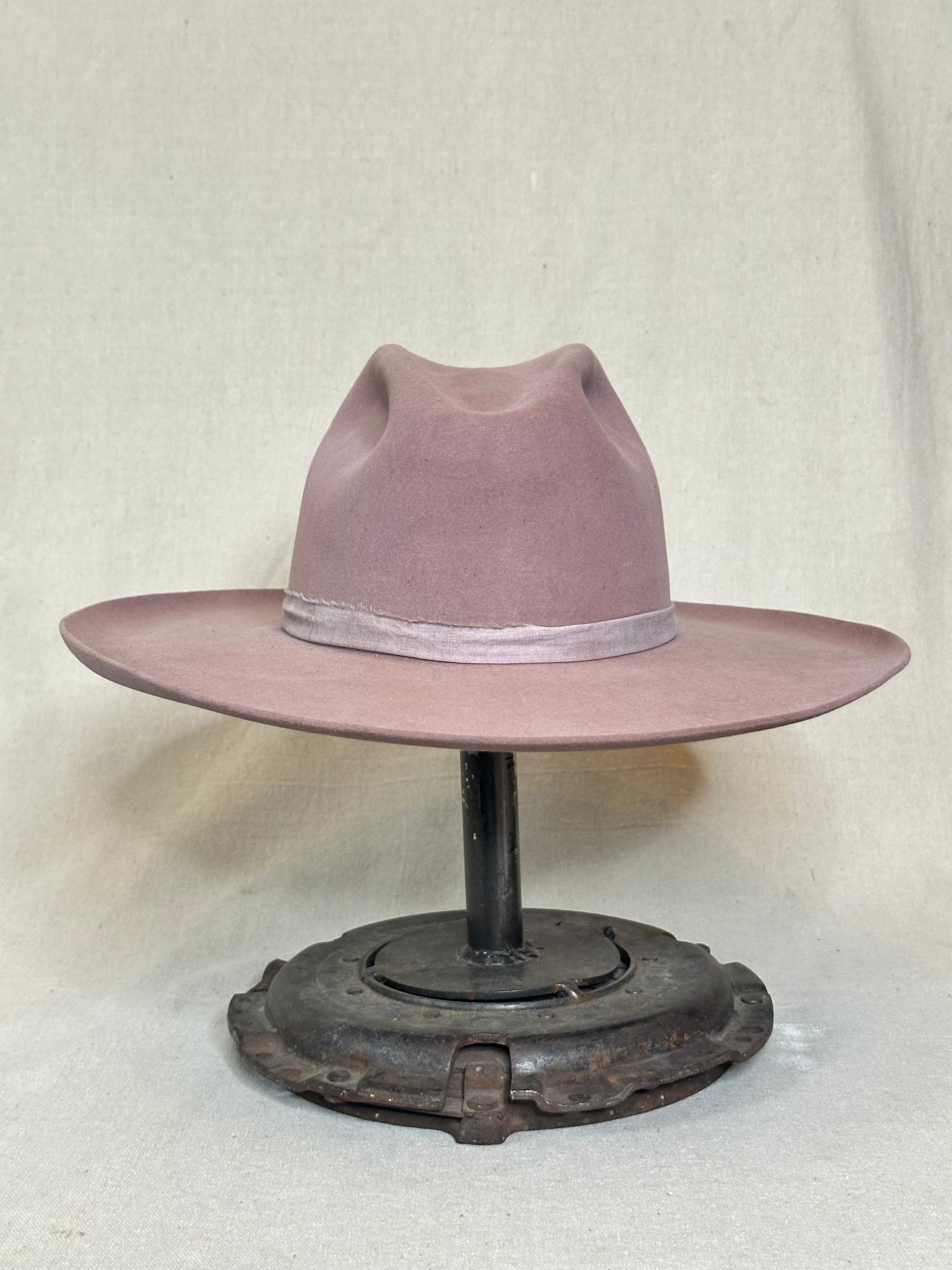 Dusty Rose Oval Nutria Hat - 7 1/4