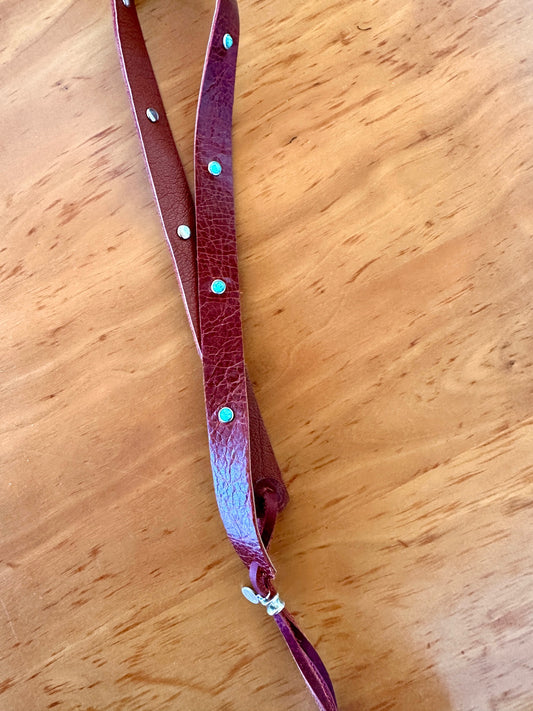 Bridger Leather Turquoise Spots Band