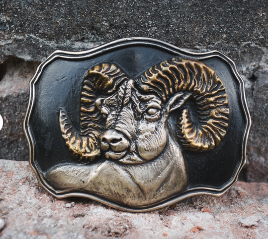 Ram Bust Waterhorse Bronze Buckle