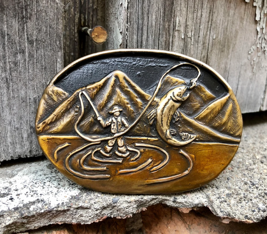 Fly Fishing Paradise Waterhorse Bronze Buckle